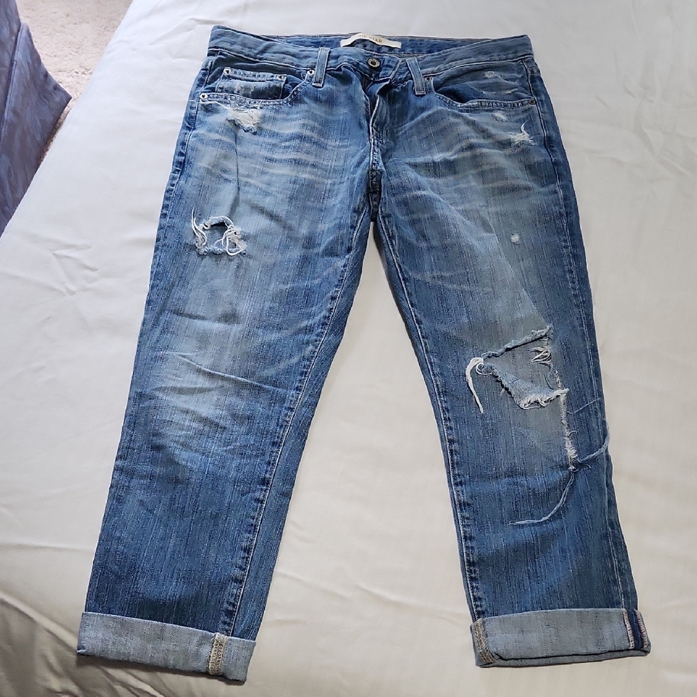 Distressed Blue Jeans